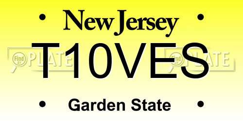T10VES New Jersey License Plate