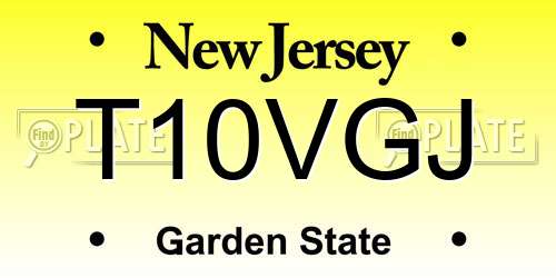T10VGJ New Jersey License Plate