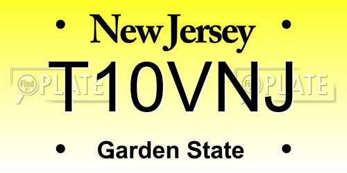 T10VNJ New Jersey License Plate