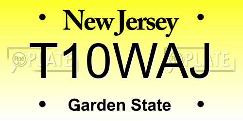 T10WAJ New Jersey License Plate