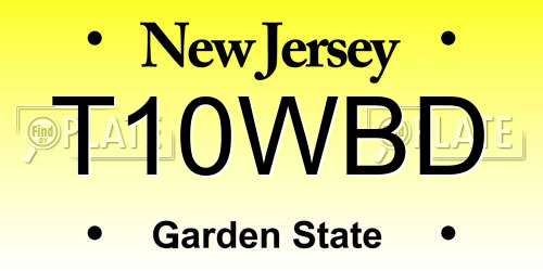 T10WBD New Jersey License Plate