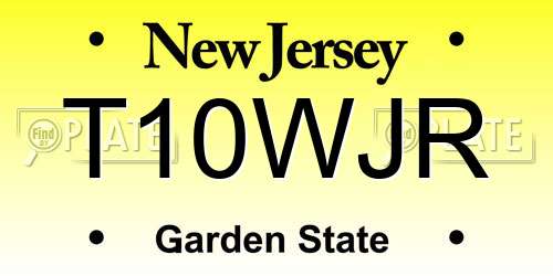 T10WJR New Jersey License Plate