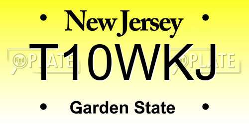T10WKJ New Jersey License Plate