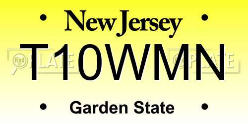 T10WMN New Jersey License Plate