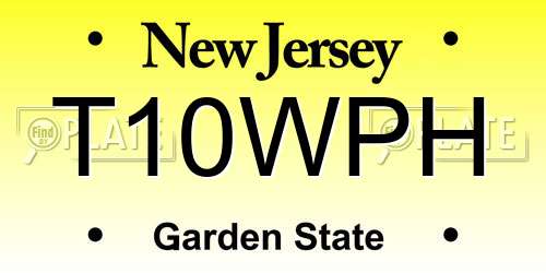 T10WPH New Jersey License Plate