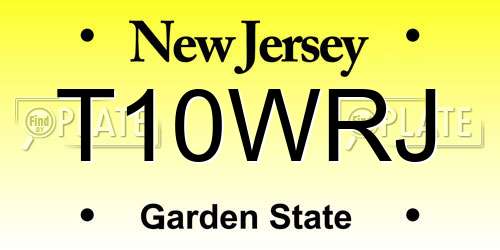 T10WRJ New Jersey License Plate