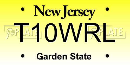 T10WRL New Jersey License Plate