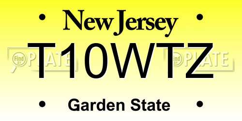 T10WTZ New Jersey License Plate