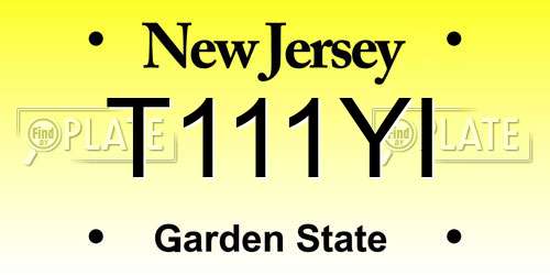 T111YI New Jersey License Plate