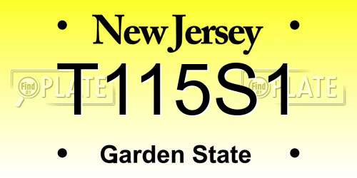 T115S1 New Jersey License Plate