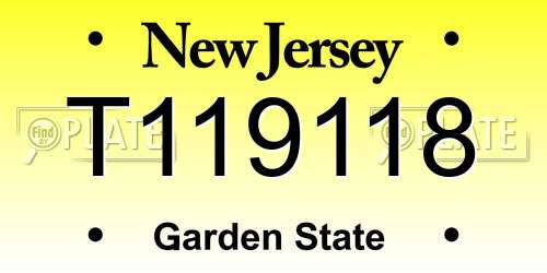 T119118 New Jersey License Plate