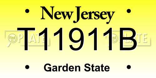 T11911B New Jersey License Plate