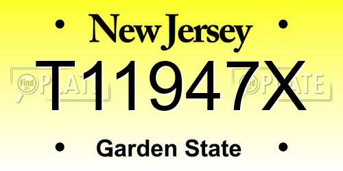 T11947X New Jersey License Plate