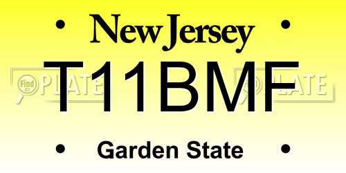 T11BMF New Jersey License Plate