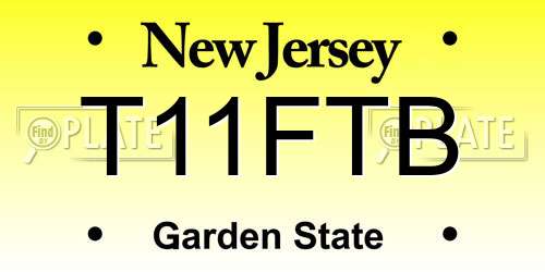 T11FTB New Jersey License Plate