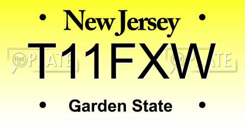 T11FXW New Jersey License Plate