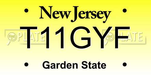 T11GYF New Jersey License Plate