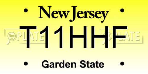T11HHF New Jersey License Plate