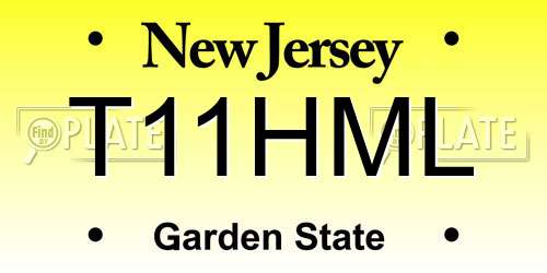 T11HML New Jersey License Plate