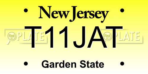 T11JAT New Jersey License Plate