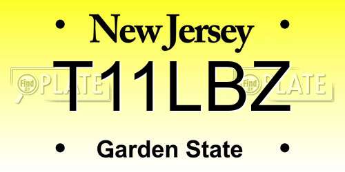 T11LBZ New Jersey License Plate