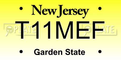 T11MEF New Jersey License Plate