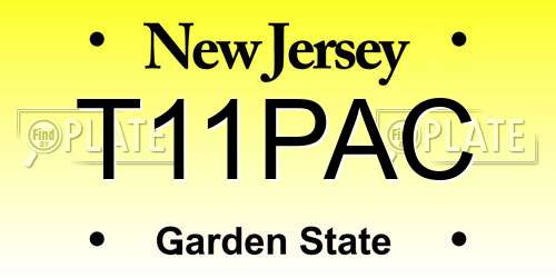 T11PAC New Jersey License Plate