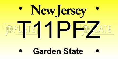 T11PFZ New Jersey License Plate
