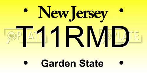 T11RMD New Jersey License Plate