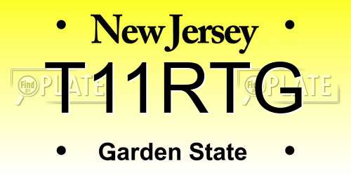 T11RTG New Jersey License Plate