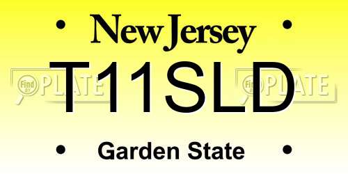 T11SLD New Jersey License Plate