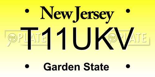 T11UKV New Jersey License Plate