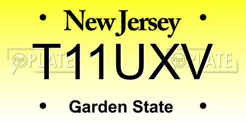 T11UXV New Jersey License Plate