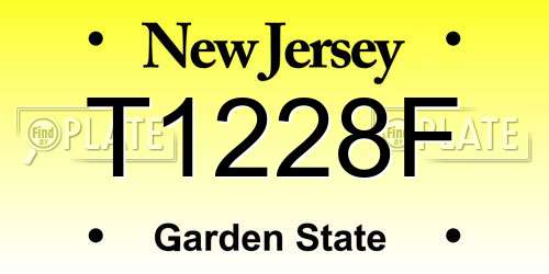 T1228F New Jersey License Plate