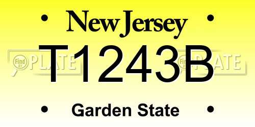 T1243B New Jersey License Plate