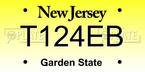 T124EB New Jersey License Plate