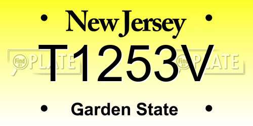 T1253V New Jersey License Plate