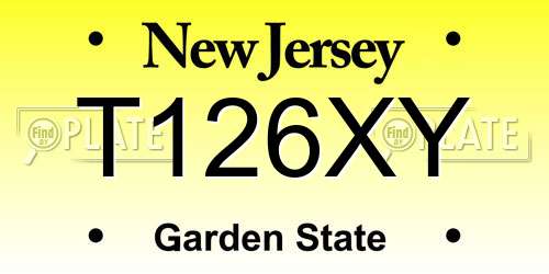 T126XY New Jersey License Plate