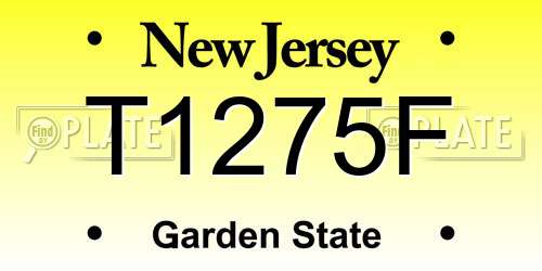 T1275F New Jersey License Plate