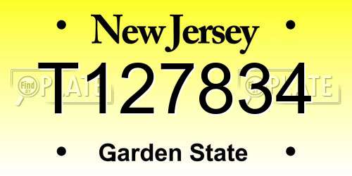 T127834 New Jersey License Plate