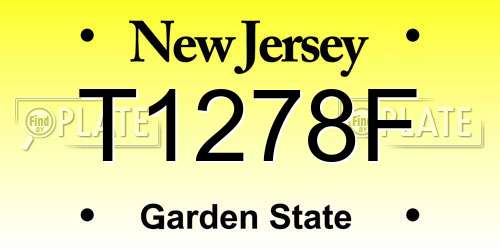 T1278F New Jersey License Plate