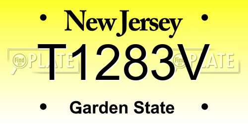 T1283V New Jersey License Plate