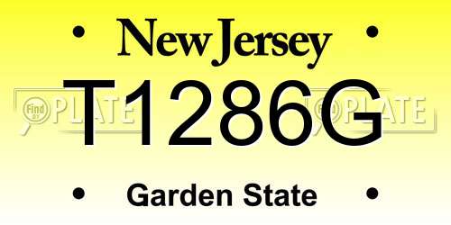 T1286G New Jersey License Plate
