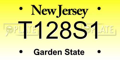 T128S1 New Jersey License Plate
