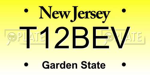 T12BEV New Jersey License Plate