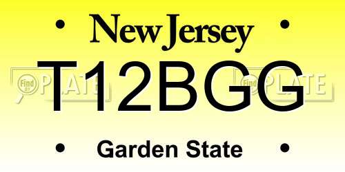 T12BGG New Jersey License Plate