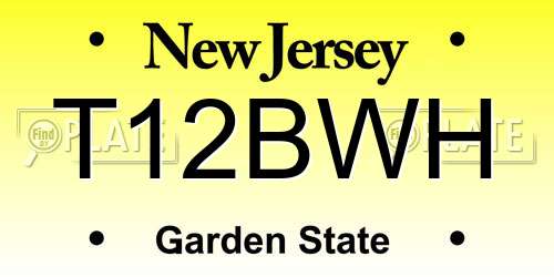 T12BWH New Jersey License Plate