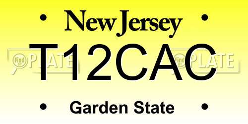 T12CAC New Jersey License Plate