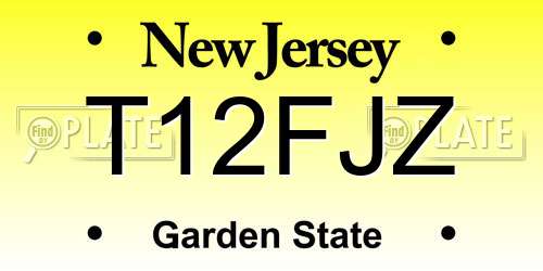 T12FJZ New Jersey License Plate