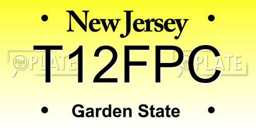 T12FPC New Jersey License Plate